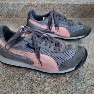 Puma Gray and Pink Suede Shoes